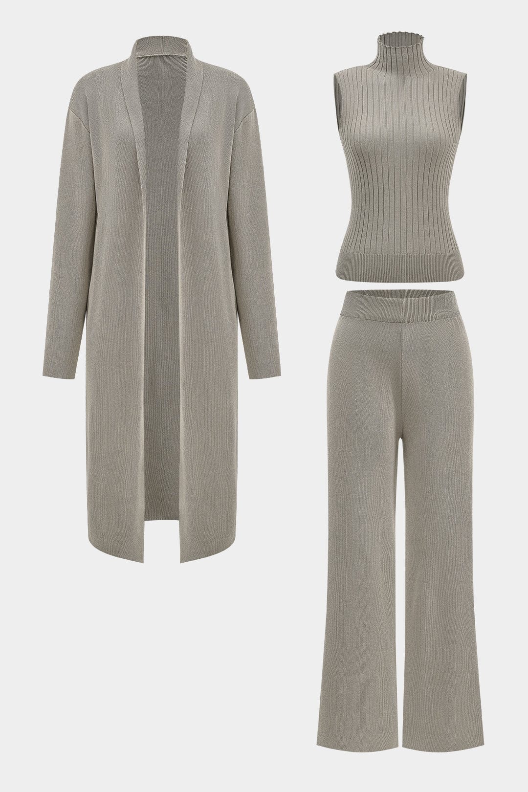 Luanne | Elegantes Dreiteiliges Set aus Geripptem Strick - Image 34