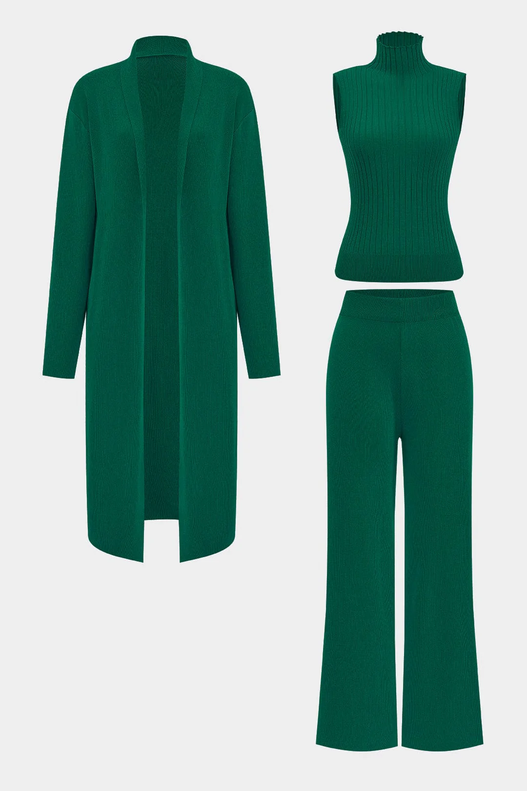 Luanne | Elegantes Dreiteiliges Set aus Geripptem Strick - Image 36