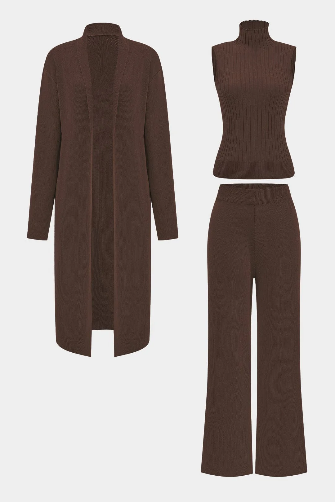 Luanne | Elegantes Dreiteiliges Set aus Geripptem Strick - Image 37