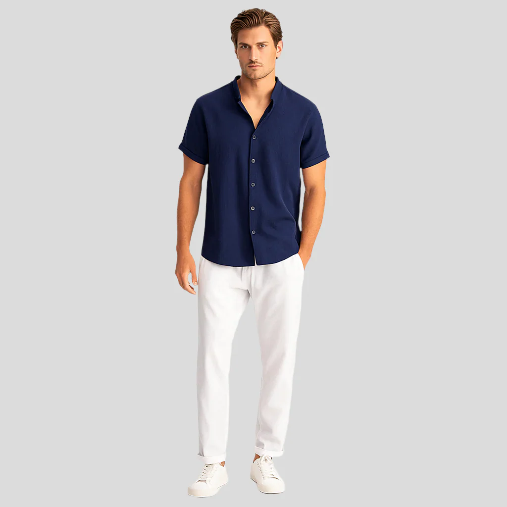 Luca Sommer-Leinen-Duo – Herrenoutfit mit Slim-Fit-Polo und maßgeschneiderten Hosen - Image 2