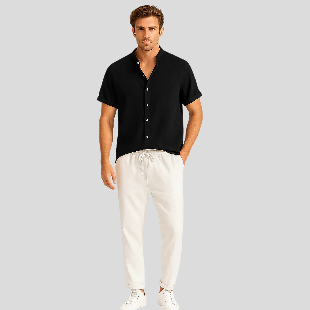 Luca Sommer-Leinen-Duo – Herrenoutfit mit Slim-Fit-Polo und maßgeschneiderten Hosen - Image 4