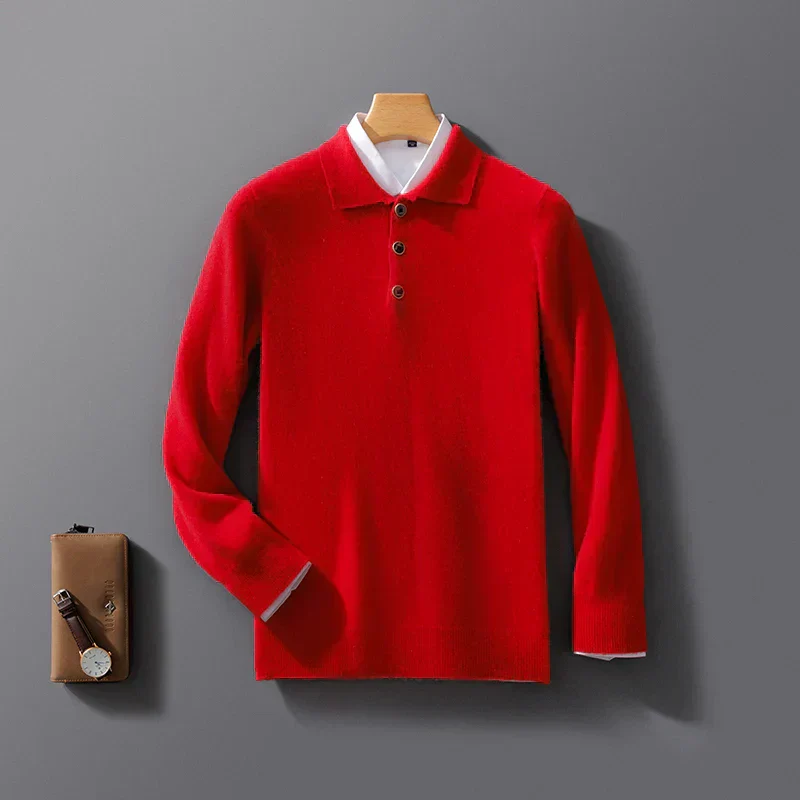 Lucas – Feinstrick Langarm-Polopullover Herren - Image 2