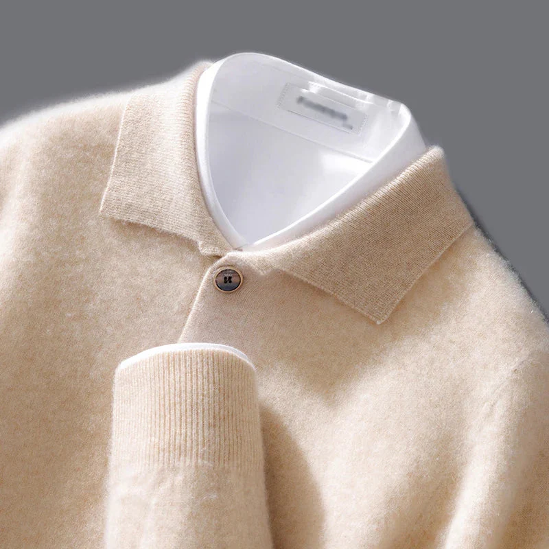 Lucas – Feinstrick Langarm-Polopullover Herren - Image 3