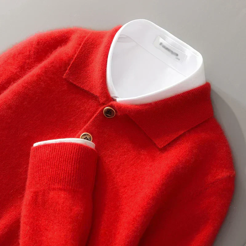 Lucas – Feinstrick Langarm-Polopullover Herren - Image 5