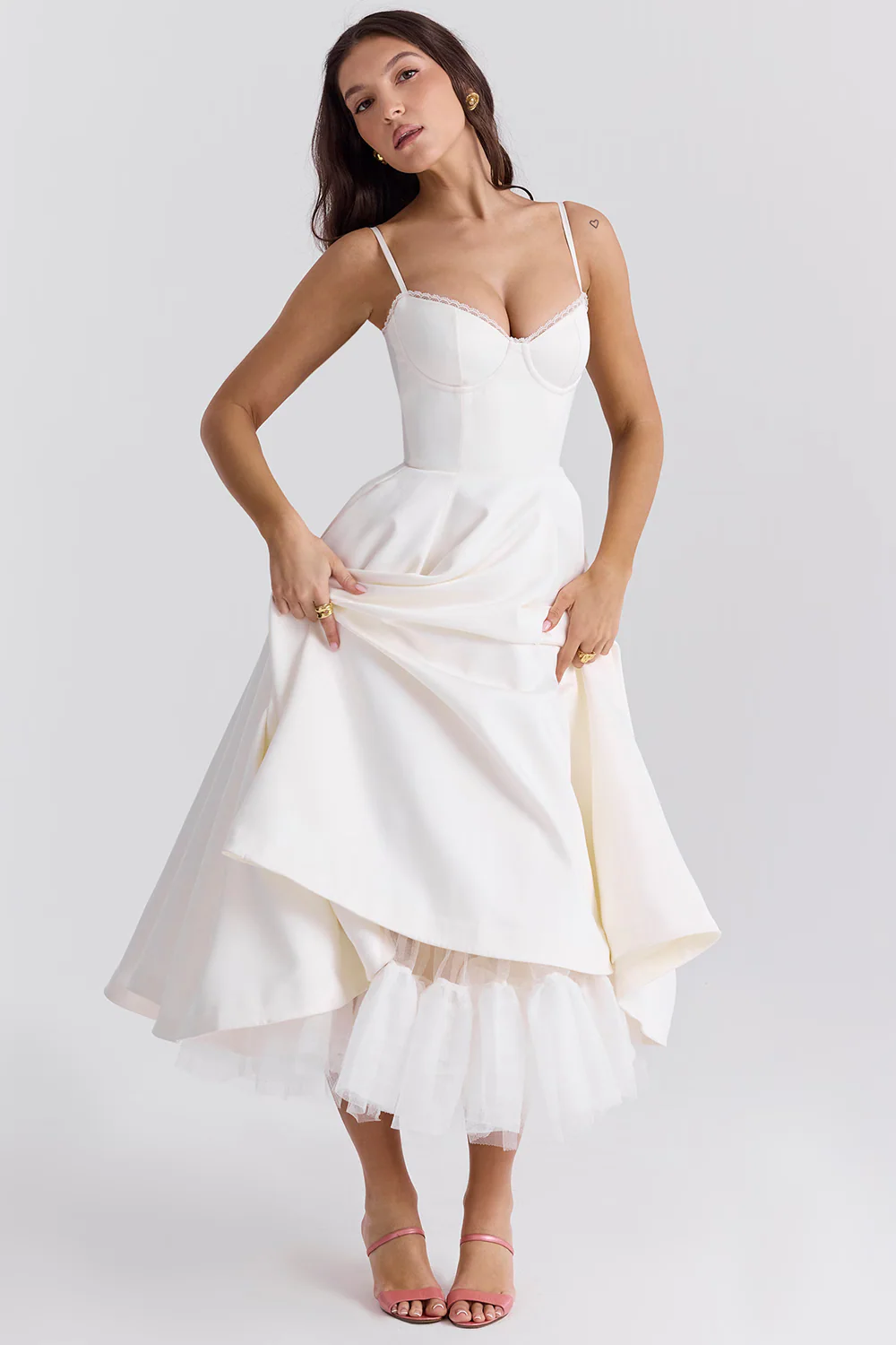 Luce - Satin-Tüll-Midikleid - Image 11