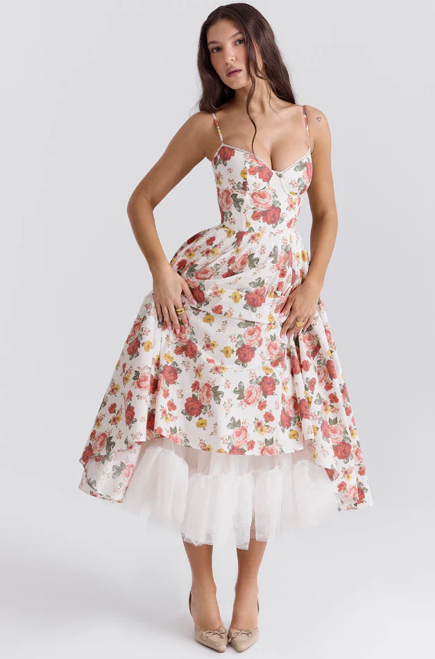 Luce - Satin-Tüll-Midikleid - Image 19