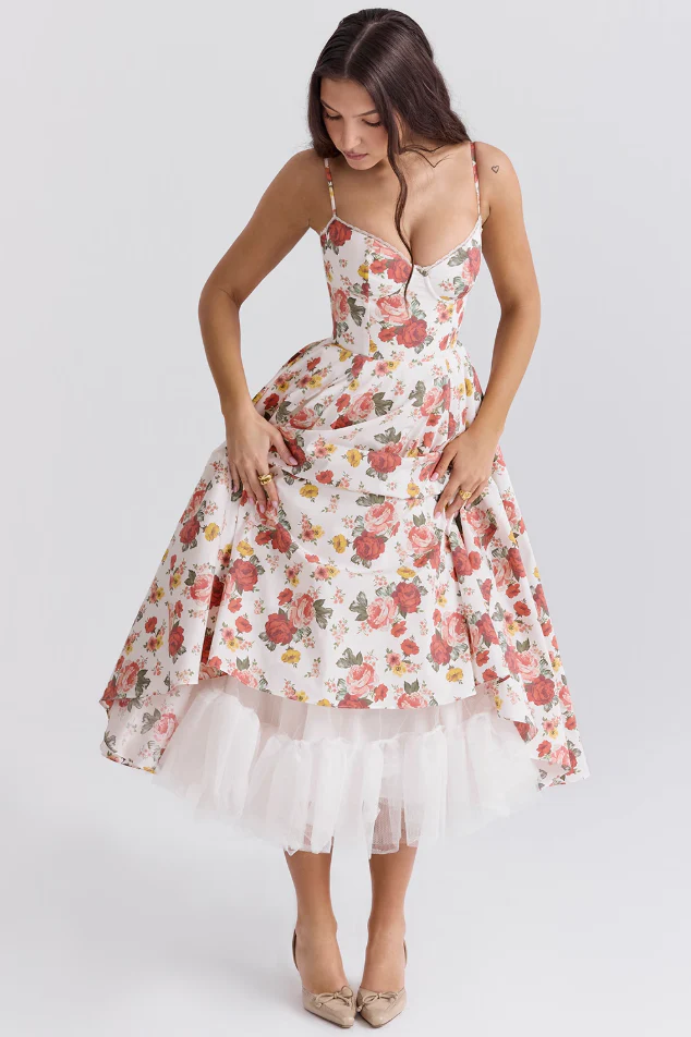 Luce - Satin-Tüll-Midikleid - Image 2