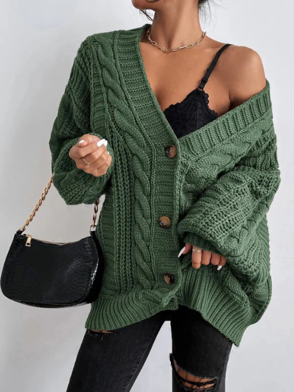 Lucía – Damen Zopfstrick Strickjacke Mit Knopfleiste - Image 6