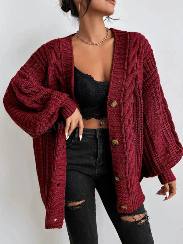 Lucía – Damen Zopfstrick Strickjacke Mit Knopfleiste - Image 7