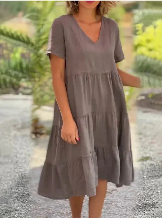 Lucy | Elegantes und fließendes Kleid mit V-Ausschnitt für Frauen - Image 3