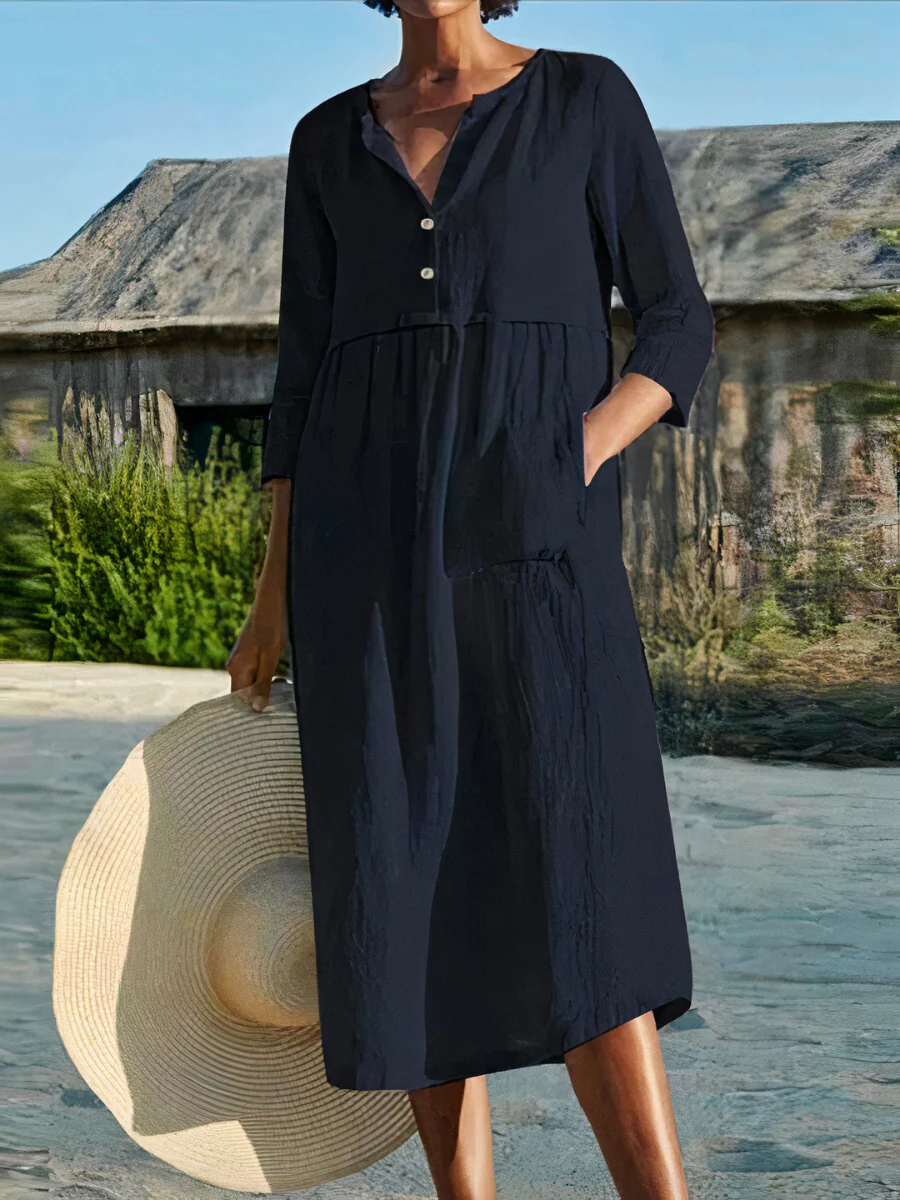 Luftiges langärmeliges Sommerkleid für Damen | Midi - Image 2