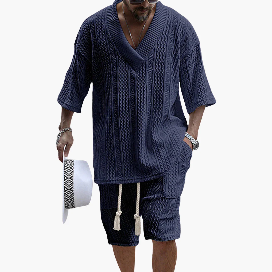 Luftiges Zweiteiler Sommer Set mit Hemd und Shorts für Herren - Image 2