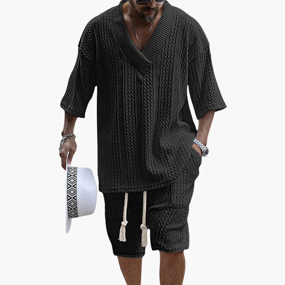 Luftiges Zweiteiler Sommer Set mit Hemd und Shorts für Herren - Image 3