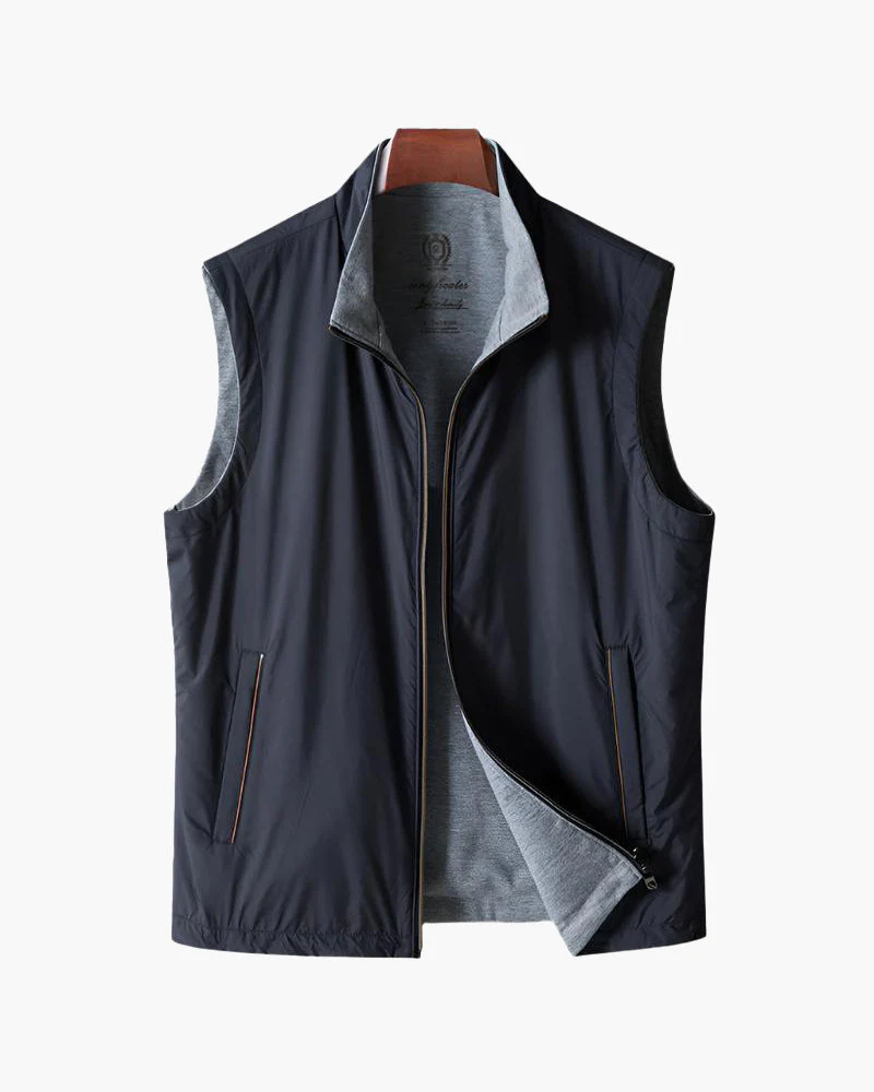 Luka | Schlank geschnittene Bodywarmer Schwarze Zip up Weste - Image 4