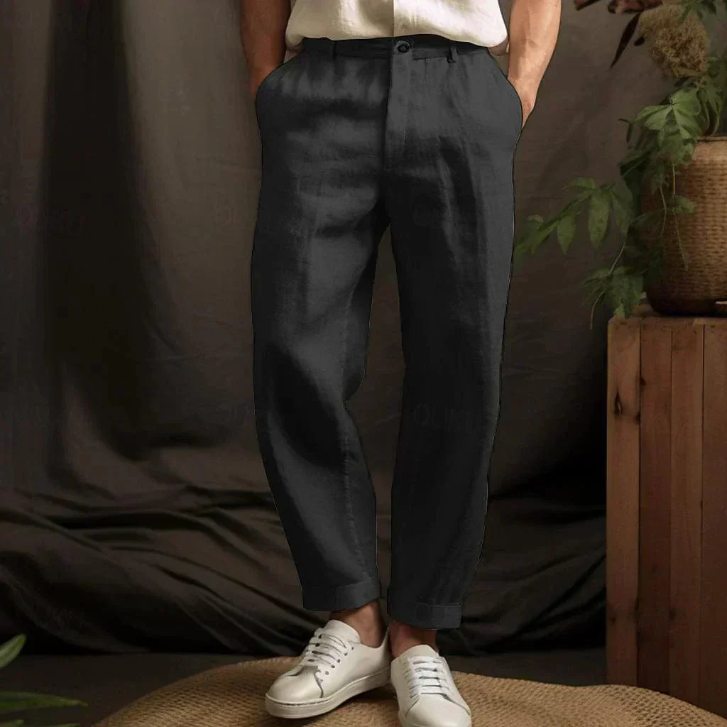 Lukas – Lässige Leinen Stoffhose - Image 3