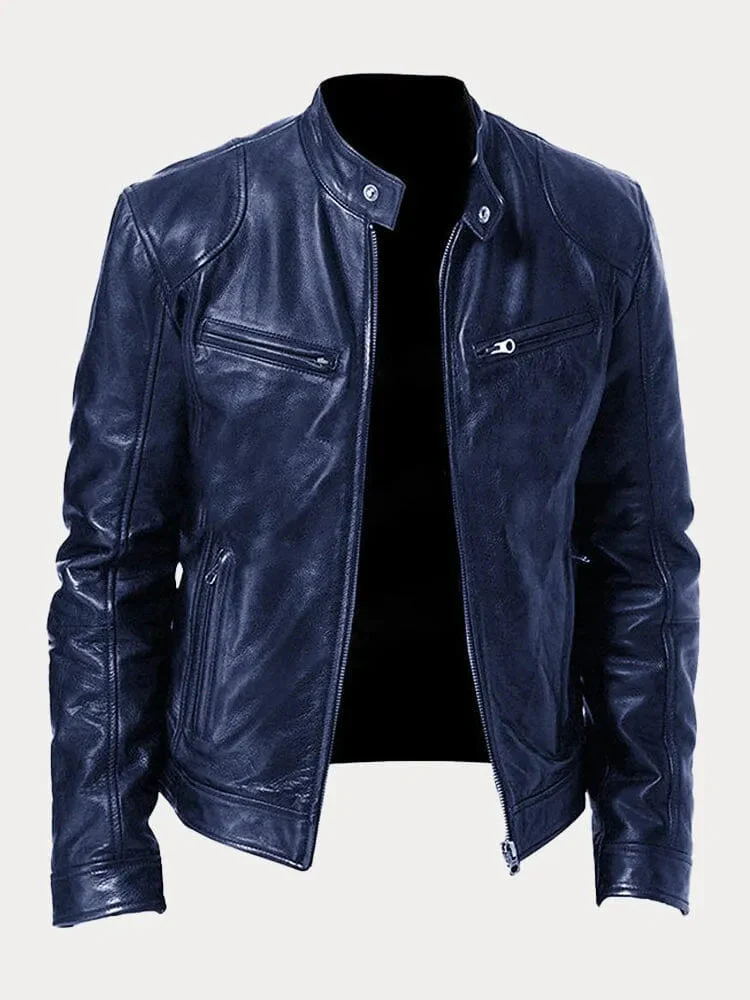 Luke – Markante Herren Lederjacke mit Stehkragen - Image 4