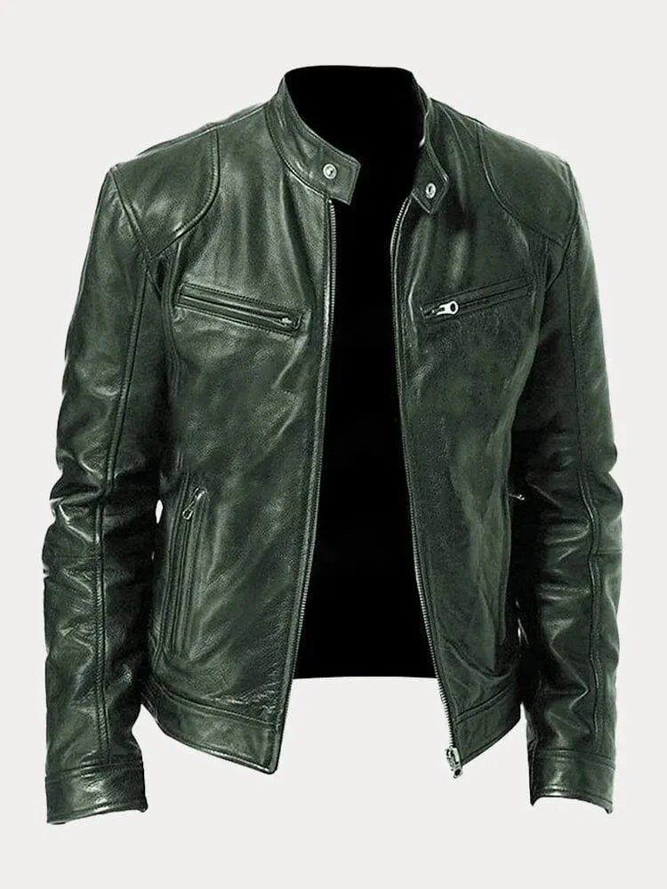 Luke – Markante Herren Lederjacke mit Stehkragen - Image 5