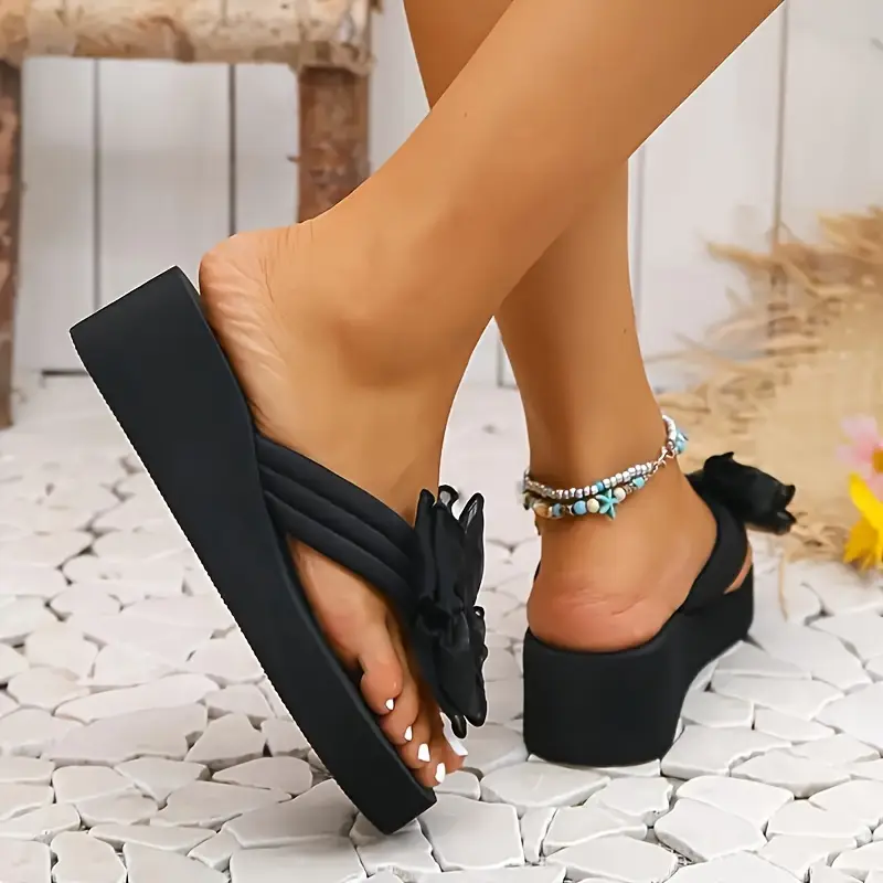 Lulu – Plateau-Flip-Flops mit Schleife - Image 3