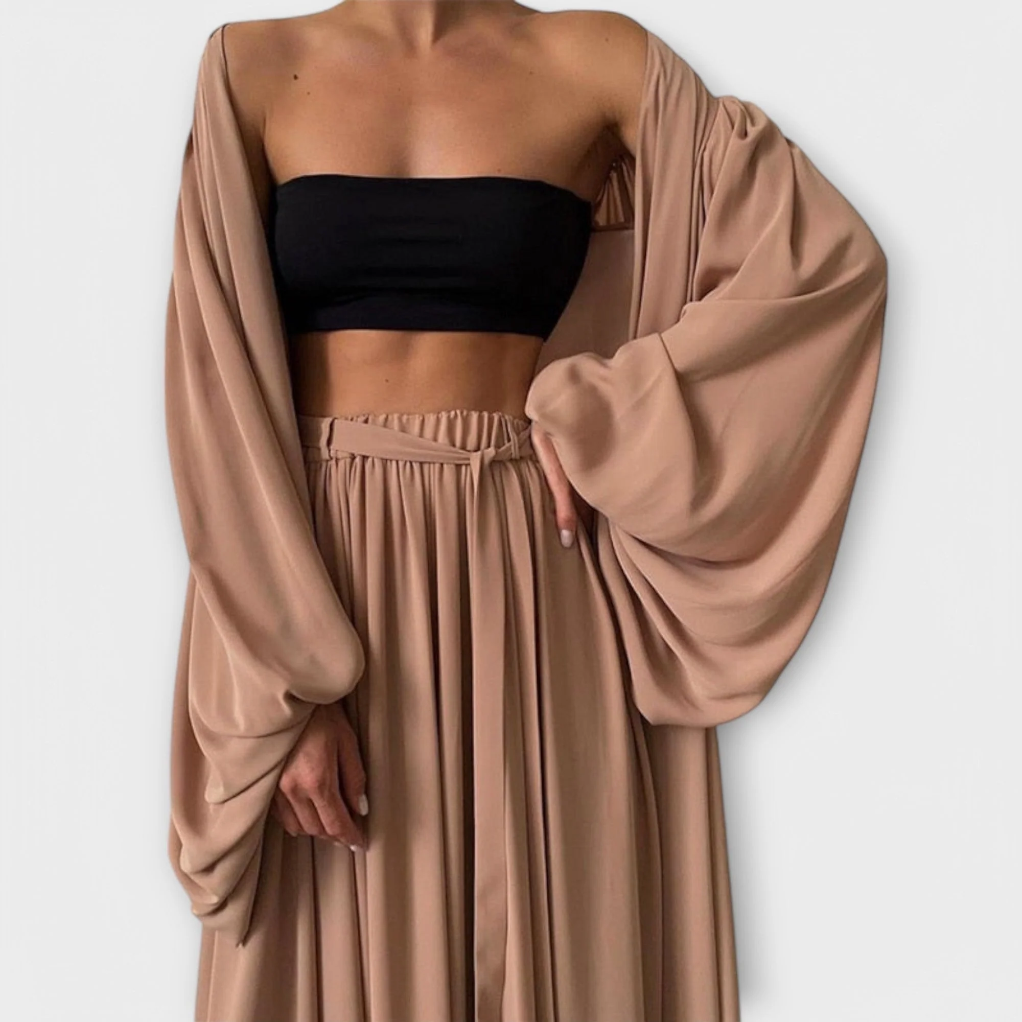 Lumara – Dreiteiliges Loungewear-Set mit Kimono - Image 3