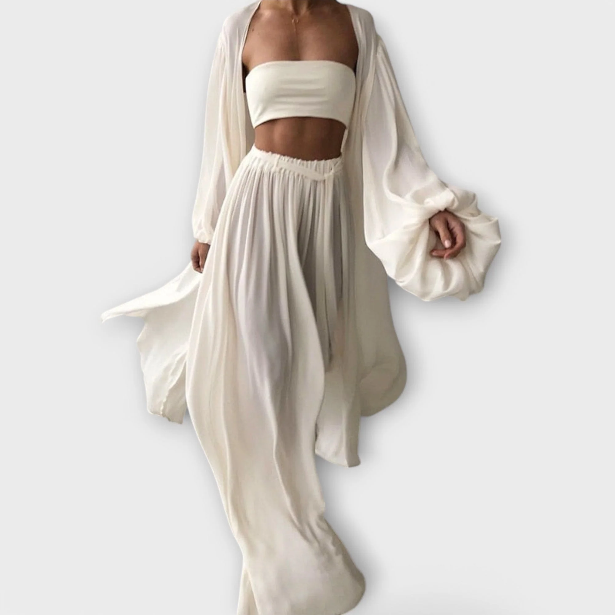 Lumara – Dreiteiliges Loungewear-Set mit Kimono - Image 5