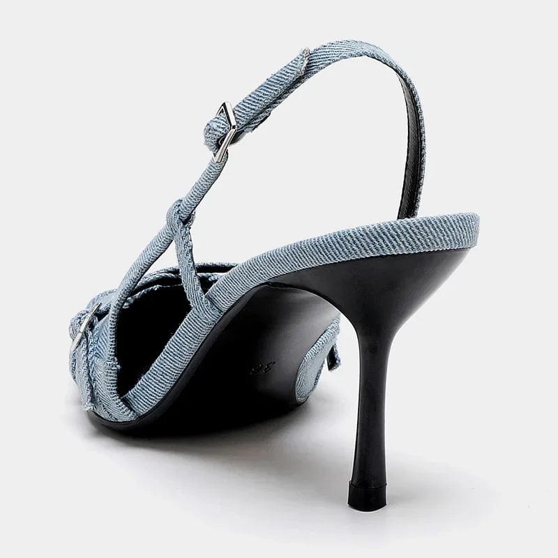 Lumiere | Elegante Denim Slingback Pumps mit spitzer Zehenpartie - Image 3