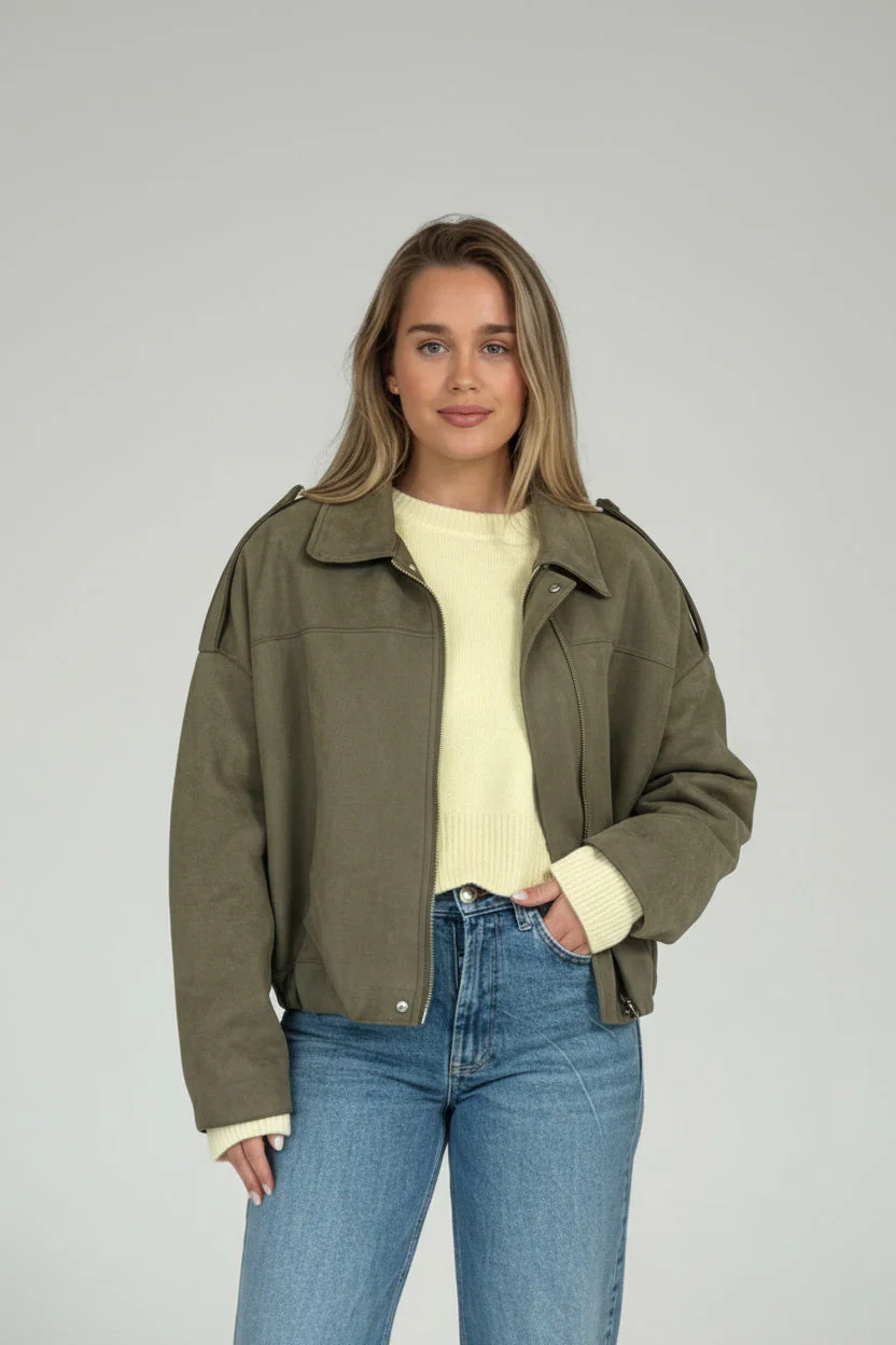 LUMIÈRE | FAUX SUÈDE BOMBERJACKE - Image 11