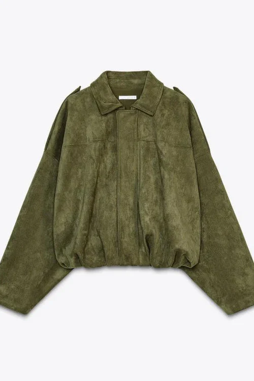 LUMIÈRE | FAUX SUÈDE BOMBERJACKE - Image 5