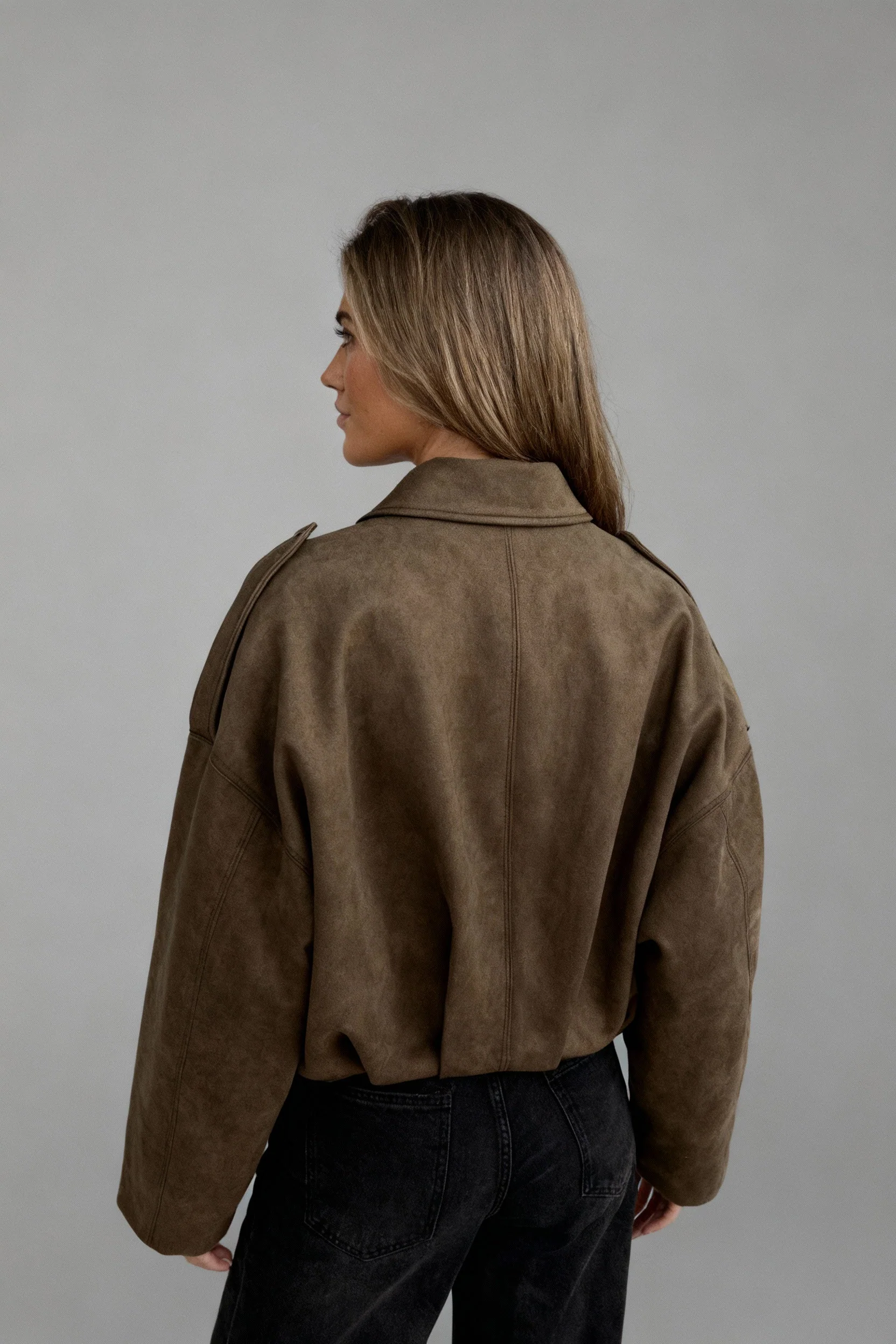 LUMIÈRE | FAUX SUÈDE BOMBERJACKE - Image 8