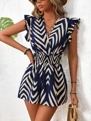 Luna | Elegantes Hemdkleid mit V-Ausschnitt und Querfrontendruck für Damen - Image 3