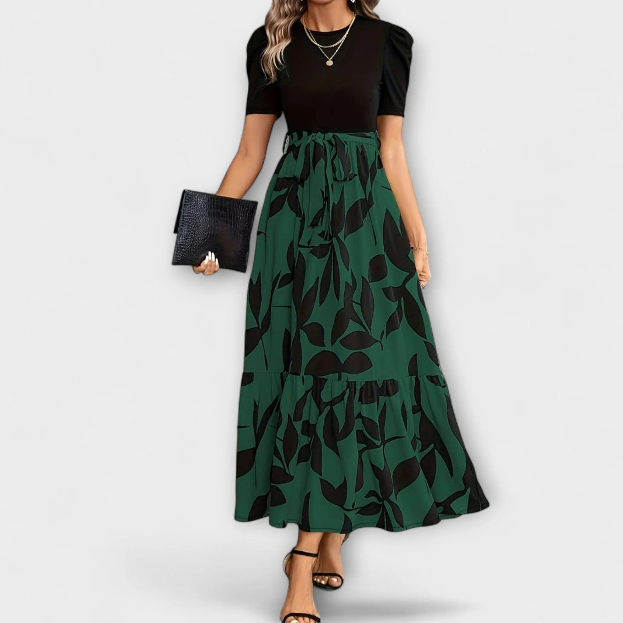 Luna - Floral Printed Summer Dress with Round Neckline - Image 7