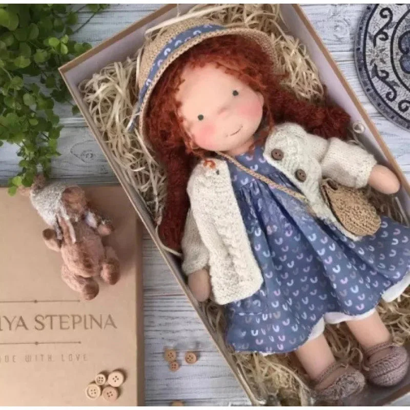 Luna | Handgemachte Waldorf-Plüschpuppe – Weiches Baumwollspielzeug mit Stoffbox | Süß & Gemütlich | Für Kindergeburtstage & tägliches fantasievolles Spielen - Image 41