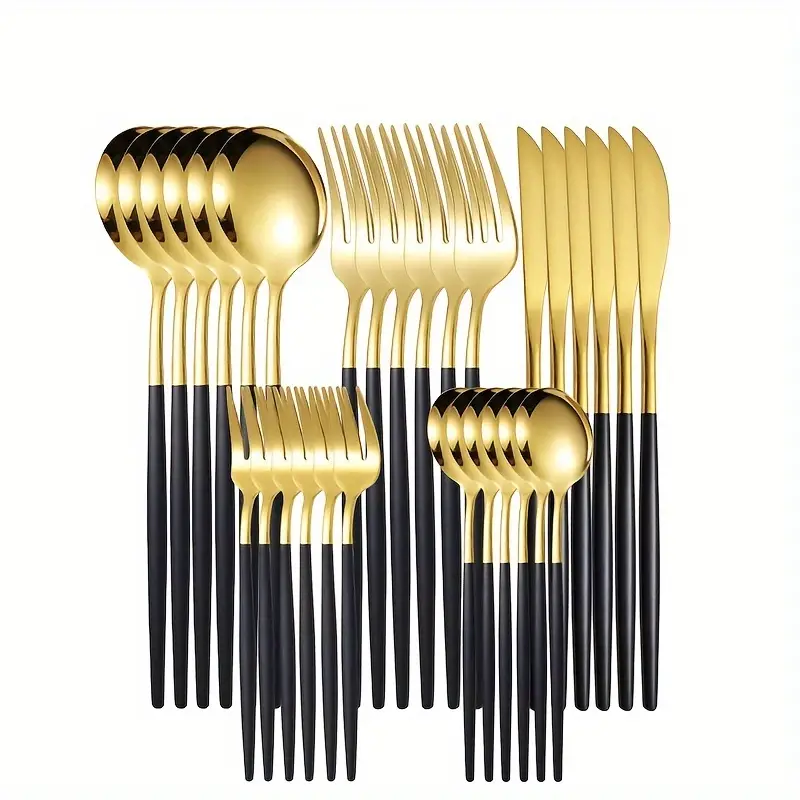 Lunarex | 30-teiliges goldenes Edelstahl-Besteckset - Image 6