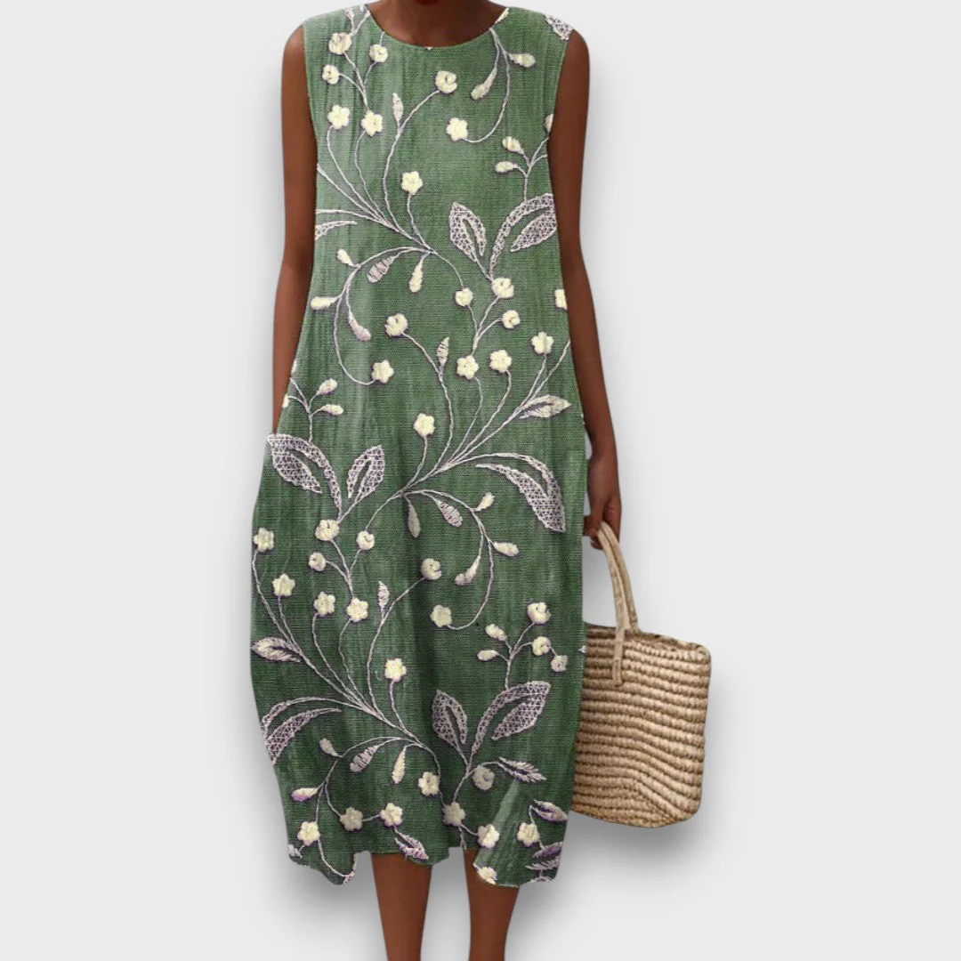 Lunaria – Kleid mit Blütenstickerei - Image 2