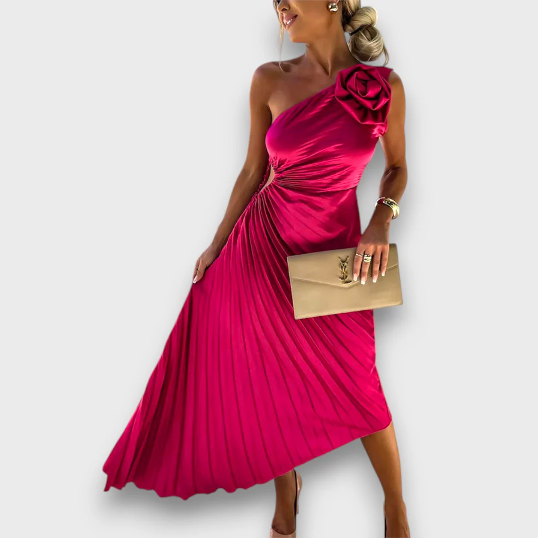 Lunelle – Asymmetrisches Kleid mit Rosendetail - Image 3