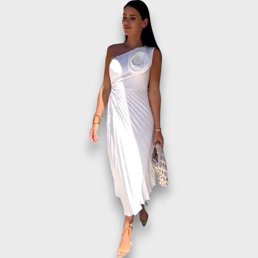 Lunelle – Asymmetrisches Kleid mit Rosendetail - Image 4