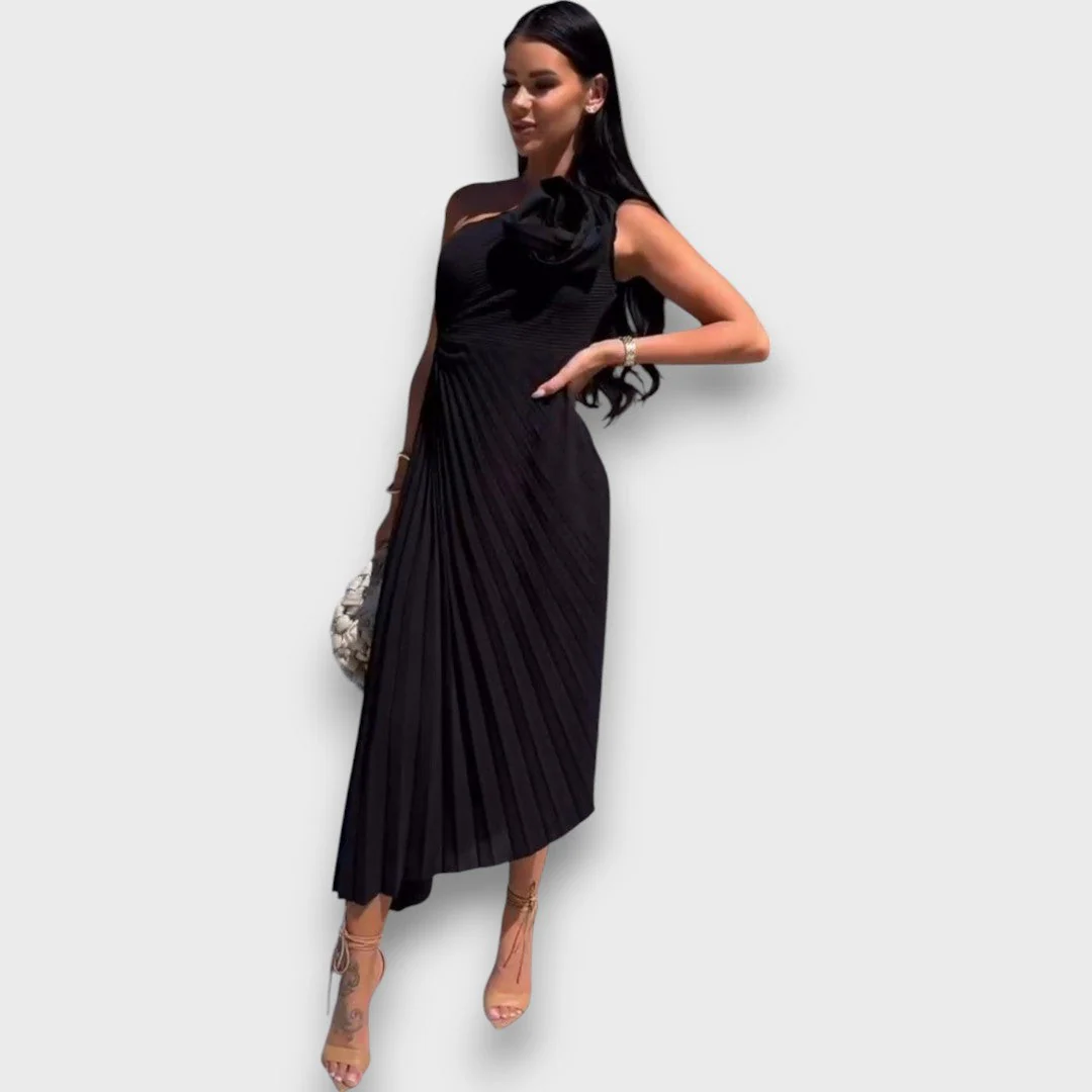 Lunelle – Asymmetrisches Kleid mit Rosendetail - Image 9