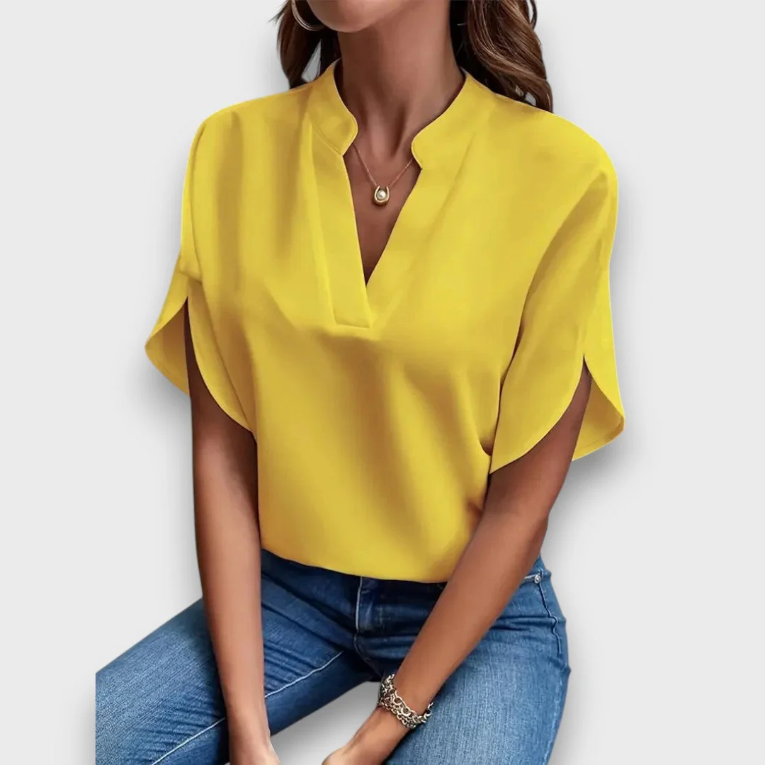 Lunelle – Bluse mit V-Ausschnitt und fließender Form - Image 7
