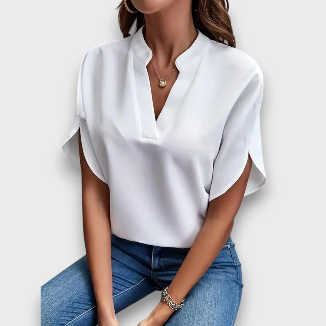 Lunelle – Bluse mit V-Ausschnitt und fließender Form - Image 8