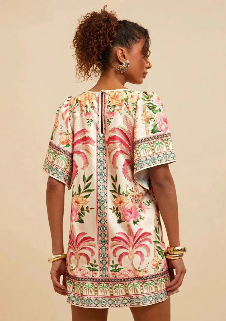 Lyra | Bedrucktes Kurzes Kleid mit Rundhalsausschnitt - Image 2