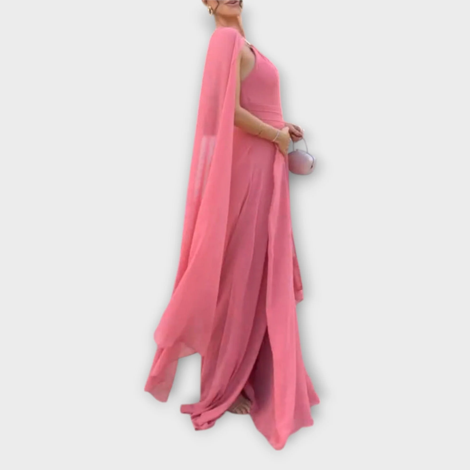 Mabel - Elegantes Maxikleid mit Cape-Ärmeln und hohem Schlitz" 

Rewritten: "Mabel - Stilvolles Maxikleid mit schwingenden Cape-Ärmeln und verführerischem Schlitz - Image 5