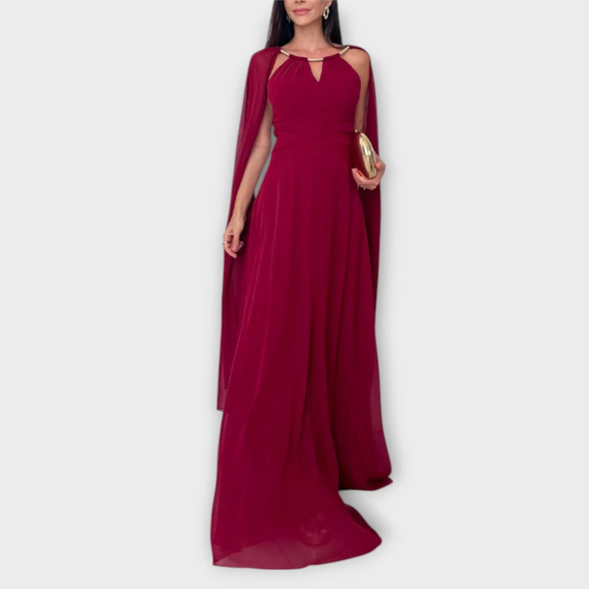 Mabel - Elegantes Maxikleid mit Cape-Ärmeln und hohem Schlitz" 

Rewritten: "Mabel - Stilvolles Maxikleid mit schwingenden Cape-Ärmeln und verführerischem Schlitz - Image 6