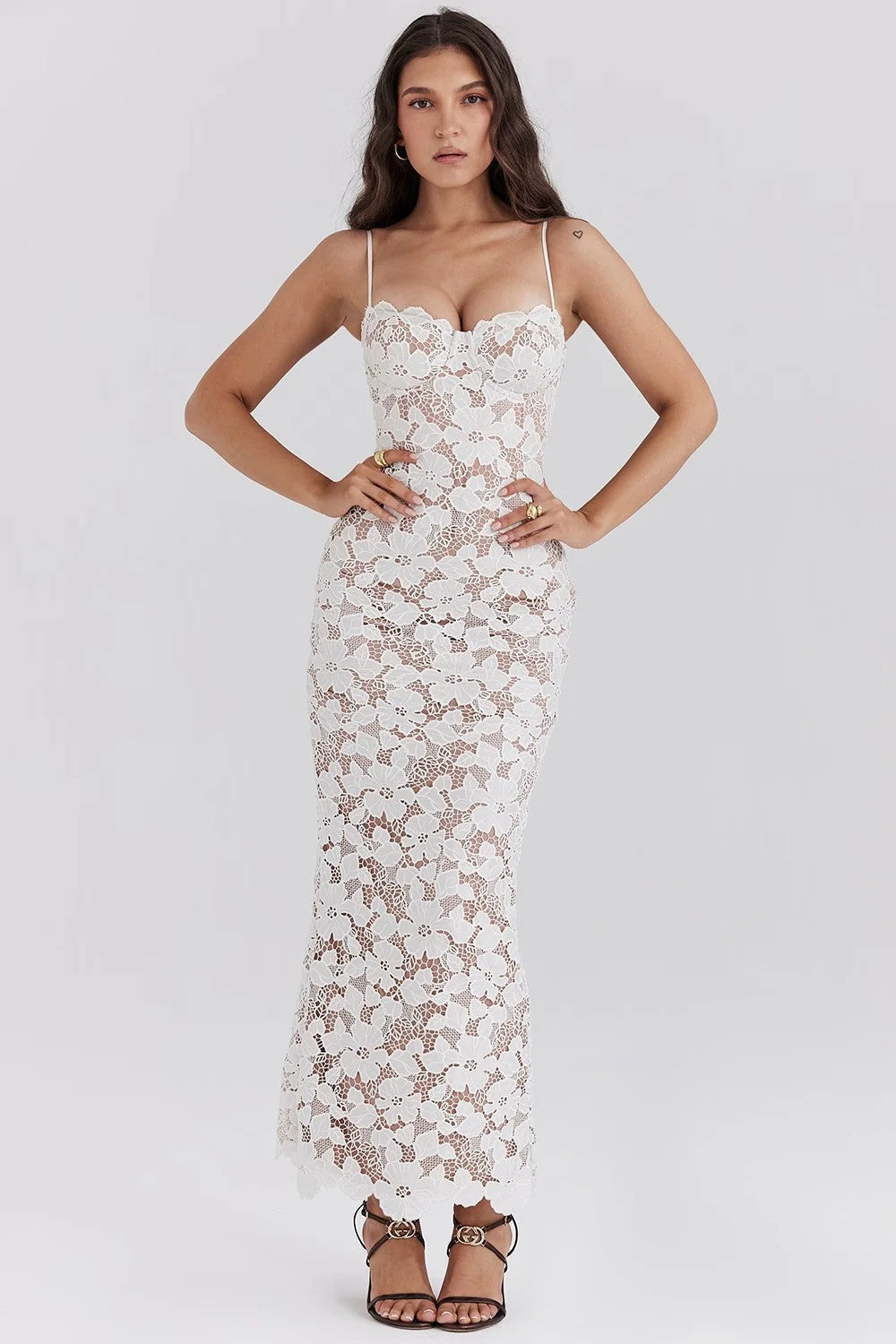 Maddie | Lange Korsett-Spitzenkleid - Image 4