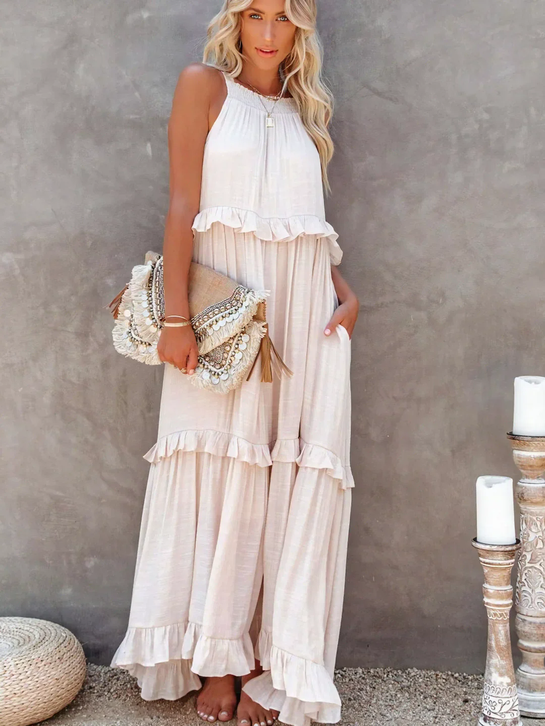 Madelyn | Bohemian Ruffled Maxi Dress - Image 29