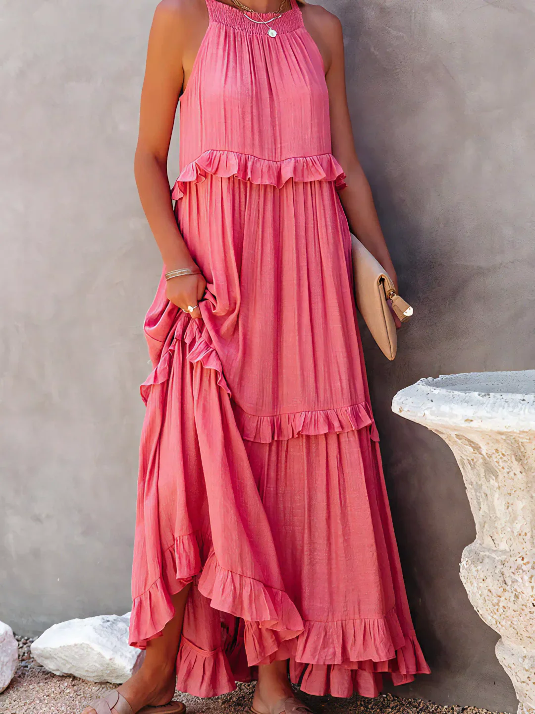 Madelyn | Bohemian Ruffled Maxi Dress - Image 3