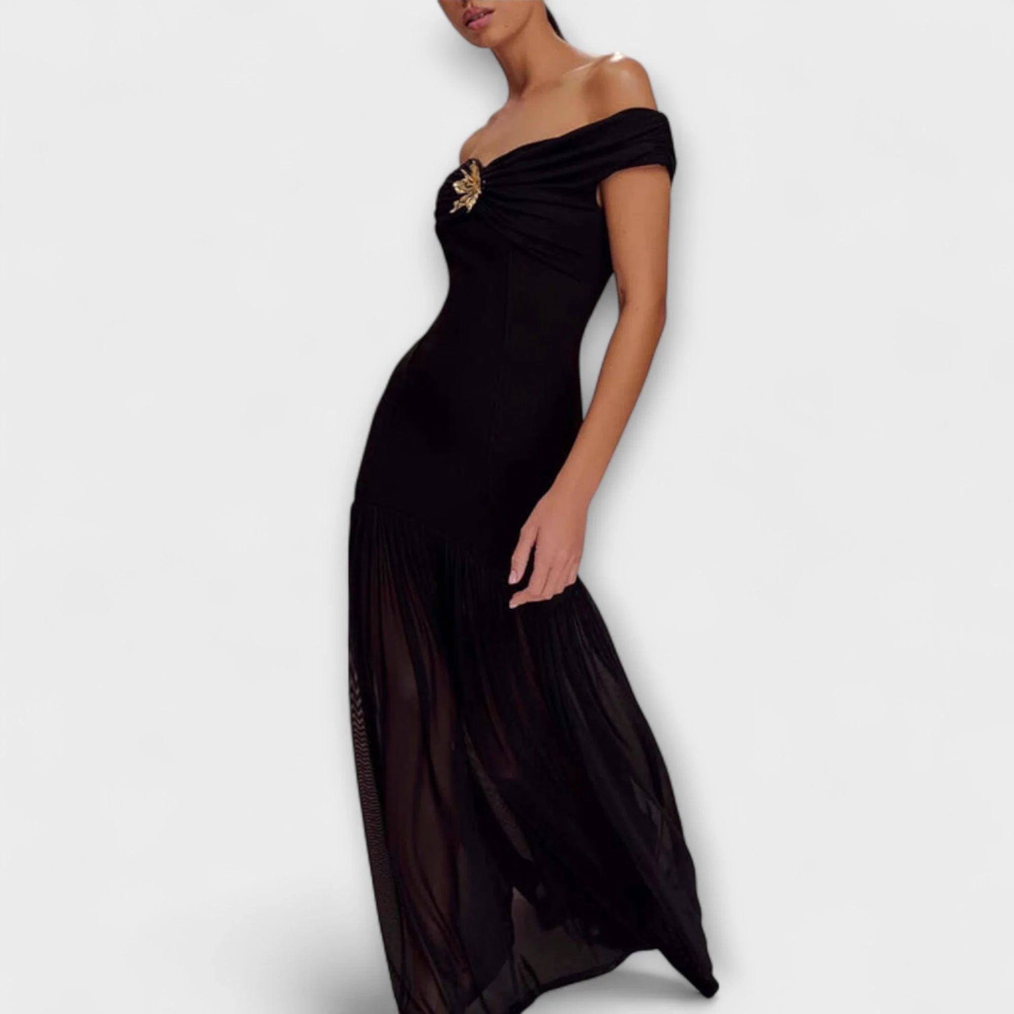 Maelie - Elegantes trägerloses Bodycon-Maxikleid mit floralen Akzenten - Image 4