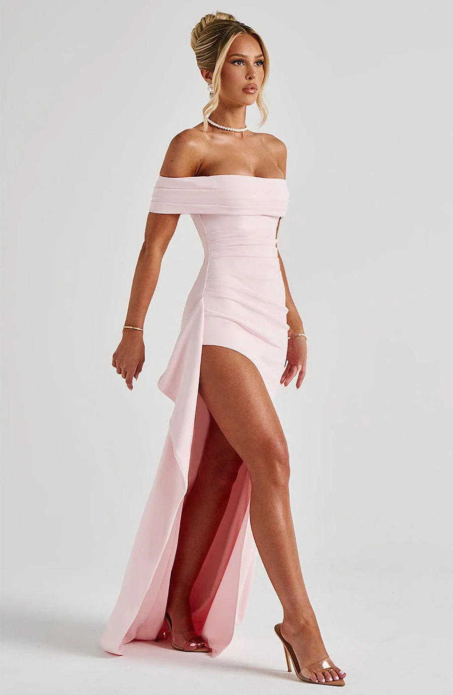 Maelys | Schulterfreies Maxikleid mit Schlitz - Image 5