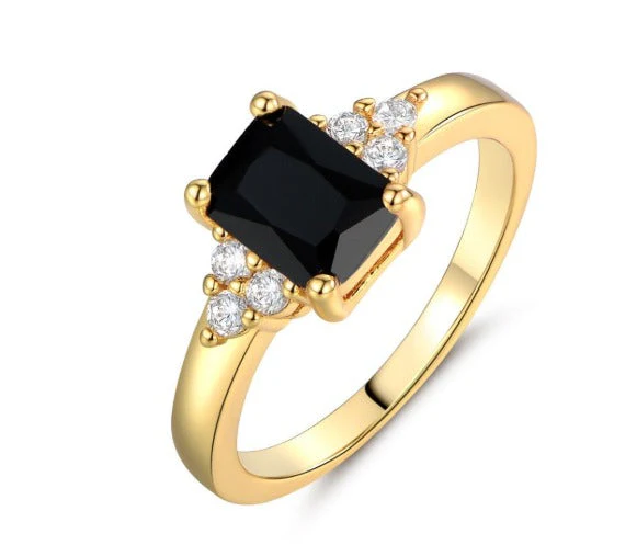 Magrit® | Schwarzer Spinell Baguette Ring Gold - Image 3