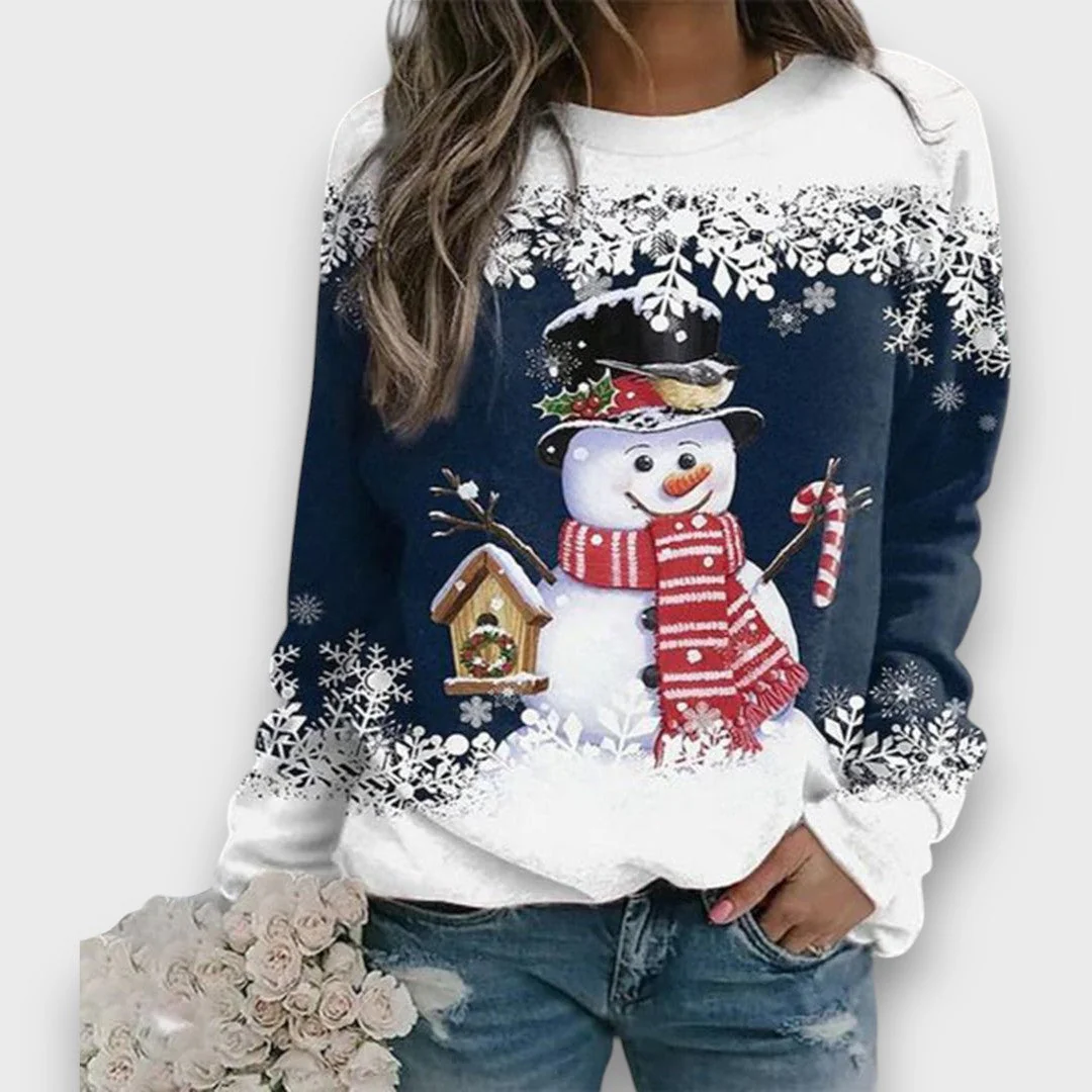 Mailena – Weihnachtspullover mit Schneemann - Image 3