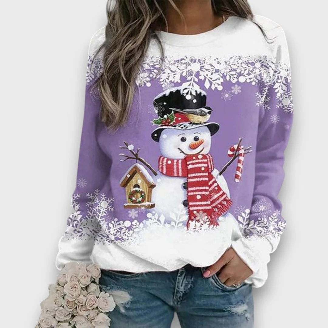Mailena – Weihnachtspullover mit Schneemann - Image 4
