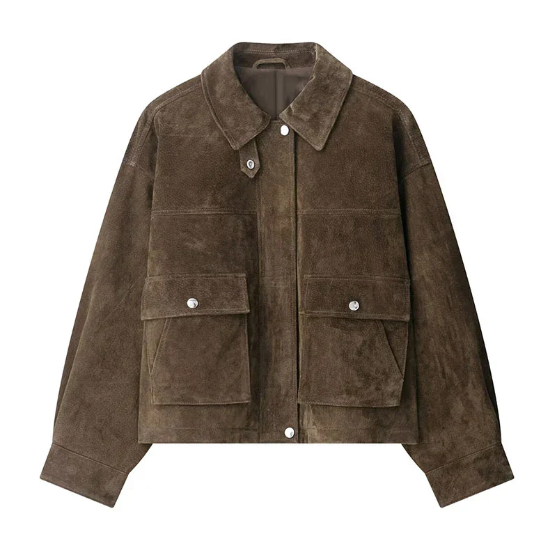 Maira | Kunstwildleder Kurzjacke Mit Umlegekragen - Image 6
